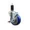 Service Caster 4'' Blue Poly Swivel 1-1/4'' Expanding Stem Caster with Brake SCC-EX20S414-PPUB-BLUE-TLB-114 - alternate 1